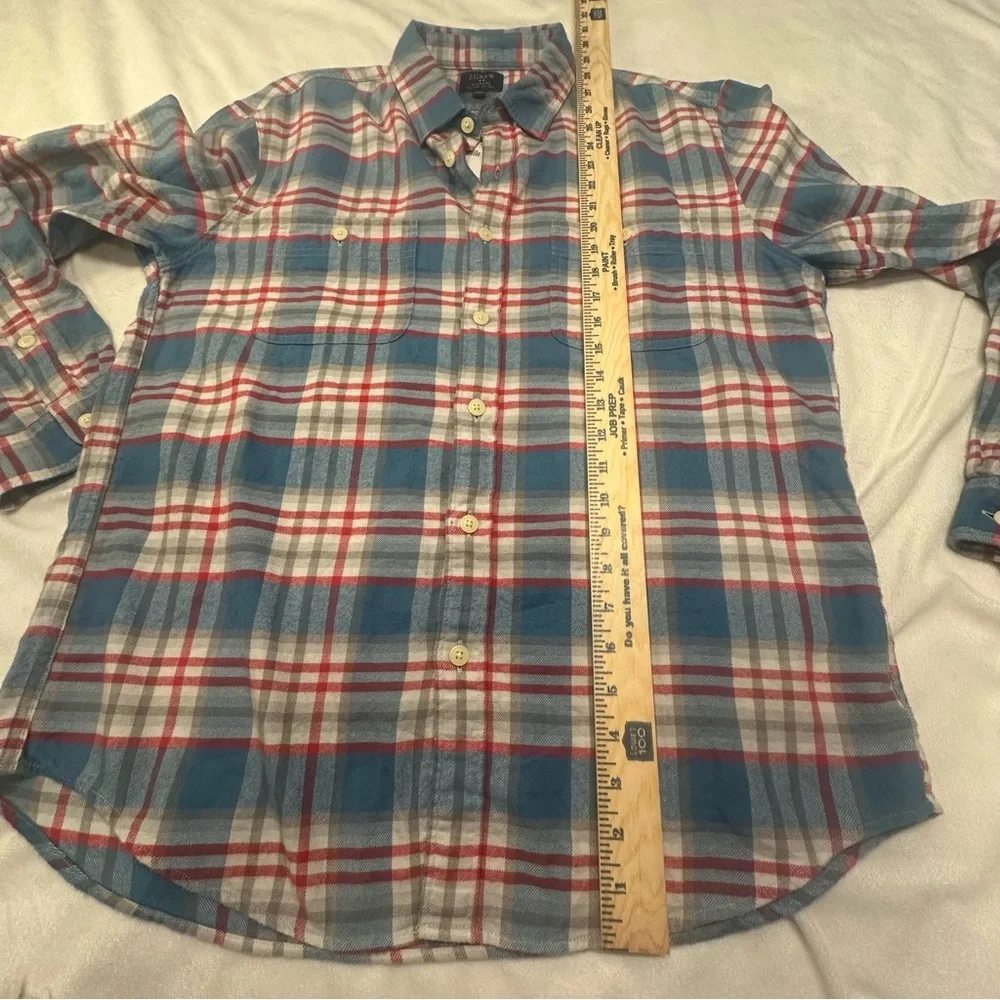 J. Crew Men’s Large Multicolor‎ Plaid Flannel Button-Up Shirt